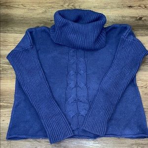 Express dark blue thick turtleneck knit sweater